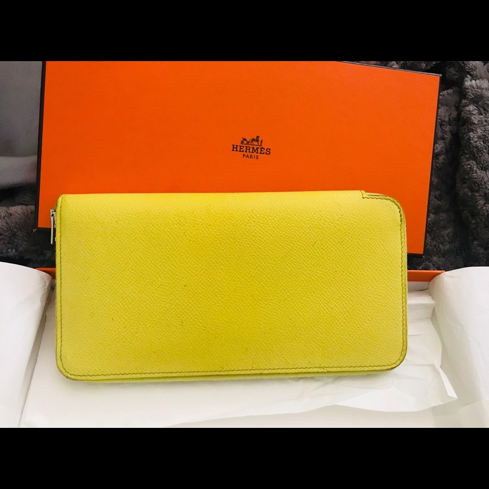 Authentic Hermes Leather zip wallet